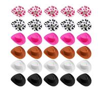 Cpolebev Mini Chapeau de Cowboy Occidental, Robe de Soirée de Chapeau de Poupée Mignonne Miniature, Accessoires de Décoration de Maison de Poupée de de Simulation 30 Pièces