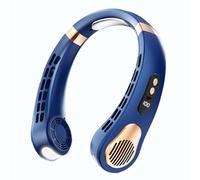 Cpolebev Mini Ventilateur de Cou Suspendu Portable Ventilateur de Puissance Refroidisseur d'air Ventilateurs Électriques Rechargeables USB Climatiseur Ventilateur de Cou Bleu