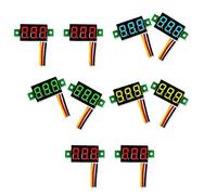Cpolebev Mini VoltmèTre DC Affichage 3 Fils DC 0-100V Testeur de Tension 10 PièCes 0,28 Pouces Panneau LED 4 Couleurs CombinéEs