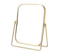 Cpolebev Miroir de Maquillage de Vanité avec Support en MéTal Miroir de Table de Bureau Pivotant à 360 DegréS