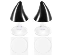Cpolebev Moto Coin Casque DéCoration de Corne Accessoires RéSilient la Ventouse Corne Chapellerie de DéCoration, Noir