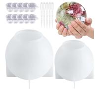 Cpolebev Moule de Moulage en Résine Époxy à Grande Sphère pour Bricolage, Artisanat, Fleurs, 2 Pièces
