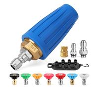 Cpolebev Nettoyeur à Buse Turbo, Buses de Nettoyeur Rotatives 4000PSI (Max 5000PSI) avec Connexion 1/4 Po et 3/8 Po, 4,0 GPM et Facile à Utiliser