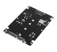 Cpolebev Noir B + Clé M Prise 2 M.2 NGFF (SATA) SSD vers 2.5 SATA Carte Adaptateur avec éTui