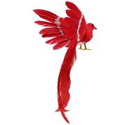Cpolebev Oiseau Artificielle Plumes Figurine en Plastique Paysage Ornement Jardin Decor No l Bricolage Halloween - #3 (Queue Rouge), 28 * 5 * 3cm