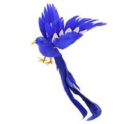 Cpolebev Oiseau Artificielle Plumes Figurine en Plastique Paysage Ornement Jardin Decor No l Bricolage Halloween - #2 (Queue Bleue), 28 * 5 * 3cm
