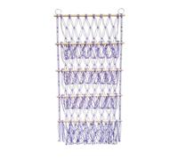 Cpolebev Organisateur Mural en Peluche pour Animaux en Peluche, Filet pour Hamac, Rangement de en Peluche, Style Boho, Macramé, Violet