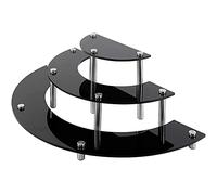 Cpolebev Organisateur Noir à 3 Niveaux Acrylique Risers Présentoir Cupcake Stand Présentoir (1 Pcs)