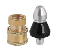 Cpolebev Outil de Nettoyage des Égouts, Buse, 1/4 Pouce 1 6 Arrière, Buse de Jet D'Égout et Pièces D'Adaptateur pour Nettoyeur