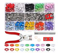 Cpolebev Outil de Pince + 100 Ensembles 10 Couleurs Boutons de Couture en MéTal Creux Solides Broches Boutons-Pression Boutons-Pression pour à VêTements