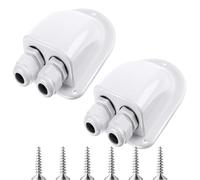 Cpolebev Pack de 2 Passe-Câbles Solaires, Passe-Câble Solaire, Boîtier D'Entrée de Câble Double pour Types de 3mm² à 10mm² RV, Caravane, Marine Blanc.