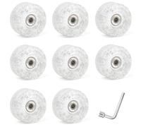 Cpolebev Pack de 8 Roues de Roller Quad 85A 62 X 33 mm avec Roulements pour Patinage à Double Rangée, Accessoires de Patins Quad Blancs.