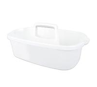 Cpolebev Panier de Rangement en Plastique Panier de Douche Portable avec PoignéE pour Salle de Bain, Chambre, Cuisine Blanc