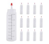 Cpolebev Paquet de 12 Bouteilles de Compression de Condiments de 8 Oz avec Bouchon à Pointe Rouge - Bouteille en Plastique pour Ketchup, Sauces, Sirop