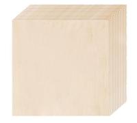 Cpolebev Paquet de 12 Feuilles de Tilleul, Feuilles de Contreplaqué 12x12x1/8 Pouces, Tilleul de 3 mm pour Découpe, Ébauches de Gravure, Dessin