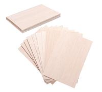 Cpolebev Paquet de 15 Feuilles de Bois Non Finies, Planche de Bois Mince en Bois de pour L'Artisanat de Bateau de Bateau d'avion de Maison, Ornements de Bricolage
