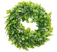 Cpolebev Paquet de 2 Guirlande de Buis Artificiel Faux Feuilles Artificielles Guirlande Porte DéCoration de Couronne Suspendue, 10 Pouces