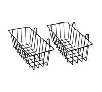 Cpolebev Paquet de 2 Paniers Métalliques Suspendus pour Panneau de Grille Murale, Panier de Rangement Mural en Grille, Présentoirs de Paniers à Mural pour Cuisine, Maison
