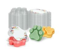 Cpolebev Paquet de 25 Moules pour Faire Fondre la Cire, Patte de Chat, Récipient Vide en Plastique Transparent pour Faire Fondre la Cire, pour Bougies à sans Noyau