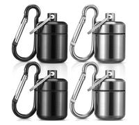 Cpolebev Paquet de 4 Étuis de Transport pour Bouchons D'Oreille, Porte-Clés, Étui à Pilules Portable, Étui à Bouchons D'Oreille en Métal Étanche, Récipient à Pilules