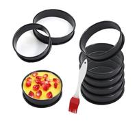 Cpolebev Paquet de 8 Anneaux à Crumpets, Anneaux à Muffins Anglais Antiadhésifs de 3,15 Pouces - Anneaux à Doubles Roulés en Acier Inoxydable, Moules à Anneaux Ronds