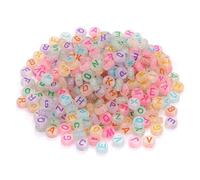 Cpolebev Perles de Lettres Lumineuses Qui Brillent dans Le Noir pour Bracelets, Fabrication de, Loisirs Créatifs