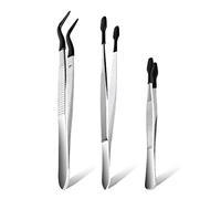 Cpolebev Pince à Épiler 3 Pièces avec Pince à Épiler en Silicone Non Marquante en Caoutchouc Pince à Épiler de Laboratoire en Caoutchouc