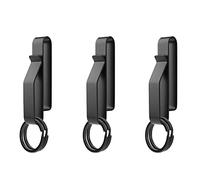 Cpolebev Porte-CléS de Ceinture Robuste 3 PièCes avec Porte-CléS en MéTal 6 PièCes, Clip de Porte-CléS Tactique pour Porte-CléS en Acier Inoxydable pour Noirs