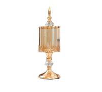 Cpolebev Pot de Rangement en Verre Cristal Européen avec Couvercle Pot de Bonbons Rose Rangement Plaqué Or Ornements Décoratifs Art HomeDecoration,L