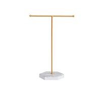 Cpolebev PréSentoir à Porte-Collier Barre en T en MéTal Plaqué Organisateur de de Table Tour pour Montrer des Suspendus B