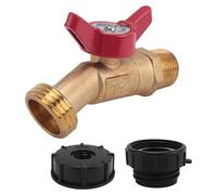 Cpolebev Raccord Fourre-Tout IBC, Adaptateur de RéServoir Fourre-Tout IBC de 275 à 330 Gallons, Vanne Fourre-Tout à Filetage Fin, Outil de Vanne de de Tuyau en Laiton Sans Plomb