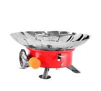 Cpolebev Réchaud à Gaz de Camping Coupe-Vent avec Allumage Piezo et Valve Réglable, Réchaud à Gaz de Camping Portable Réchaud à Gaz Pliant