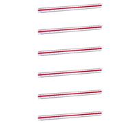 Cpolebev Règle d'échelle triangulaire Plastique 1:75 1:125 Pour Architecte | Échelle triangulaire plastique 6 pièces, lecture simplifiée par lettres noires et fentes colorées, idéal pour les plans.