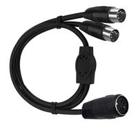 Cpolebev Répartiteur MIDI DIN 5 Broches Din 5 Broches Mâle vers Double 2 Femelles Adaptateur Audio MIDI Câble Adaptateur Y 1 Pièce