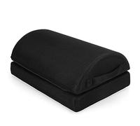 Cpolebev Repose-Pieds 1 Pièce sous Le Bureau, Repose-Pieds Réglable à Double Couche Noir en Mousse à Mémoire de Forme Adapté Au Bureau