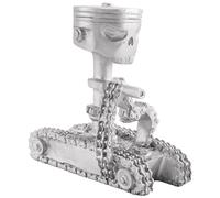 Cpolebev RéSine Sculpté Squelette Sculpture Ornement Cosplay Halloween Piston Crâne Sculpture Figurine Art Bureau A