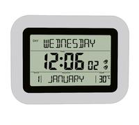 Cpolebev Réveil Électronique LED LCD Réveil Numérique Grand Écran Affichage de la Date Température Humidité Horloge de Table Numérique B