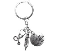 Cpolebev seringue Stethoscope Porte-cles, Porte-cles, medecin, Infirmiere, medecins, Cadeau de Graduation pour Les etudiants en medecine,