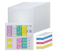 Cpolebev Stockage de Papier de 30,48 X 30,48 Cm, Boîte de Rangement de Papier de Scrapbooking Transparent de 50 Pièces pour Photos,