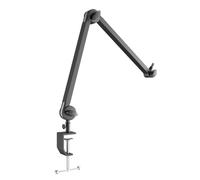 Cpolebev Support de Microphone Pliable en Forme de Ciseaux avec Canal de Gestion des Câbles et Base de de Bureau.