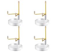 Cpolebev Support de Présentoir en Acrylique Transparent 4 Pièces avec Bras en Métal Réglables, Chevalet de Présentoir pour Pierres Précieuses en Cristal,