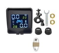 Cpolebev Système de Surveillance de la Température et de la Pression des Pneus de Moto à Énergie Solaire Kit de Capteur TPMS Charge USB pour la Pression des Pneus de Moto