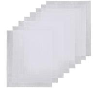Cpolebev Tampons de Toile 8 Pièces Rectangle Blanc Feuille de en Plastique Toile en Plastique Flexible pour Bricolage Artisanat Broderie Artisanat Tricot