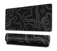 Cpolebev Tapis de Souris avec Contour Topographique éTendu pour Clavier D'Ordinateur et Tapis de Souris avec Base AntidéRapante de 3 Mm