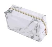 Cpolebev Trousse de Maquillage avec éTui à Crayons de Papeterie en Marbre Blanc avec Fermeture éClair DoréE pour Les Adolescentes de Femmes