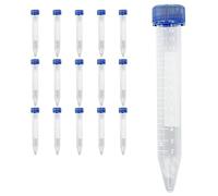 Cpolebev Tubes à Centrifuger Coniques Scientifiques 15 ML, [Paquet de 50] Tubes à Essai en Plastique avec Bouchons à Vis, Tubes à Essai Stériles 15 ML avec Couvercles Réutilisables Faciles à Utiliser
