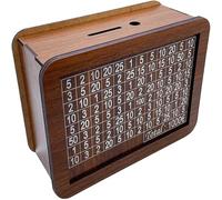Cpolebev Une Boîte D'Économie d'argent Faite à la Main en Bois Décoratif Jetable avec Une Tirelire de Compteur D'Objectifs d'argent pour Les Enfants