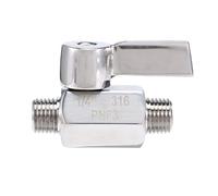 Cpolebev Vanne à Boisseau SphéRique en Acier Inoxydable 316 - Filetage 1/4 Pouce NPT Mâle Mini à Boisseau SphéRique (1/4 Pouce MaleandMale)