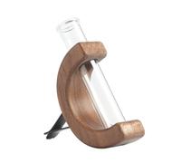 Cpolebev Voiture Fleur Vase Clip Support Tube en Verre pour Plantes Fraîches Auto Air Vent Intérieur Ornement en Bois Décorations Accessoires