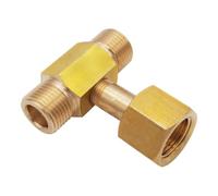 Cpolebev W21.8-14 Bouteille de Réservoir de CO2 Raccord en T Fileté en Laiton Connecteur à 3 Voies Adaptateur de Remplissage de Charge pour Aquarium de Bière Homebrew